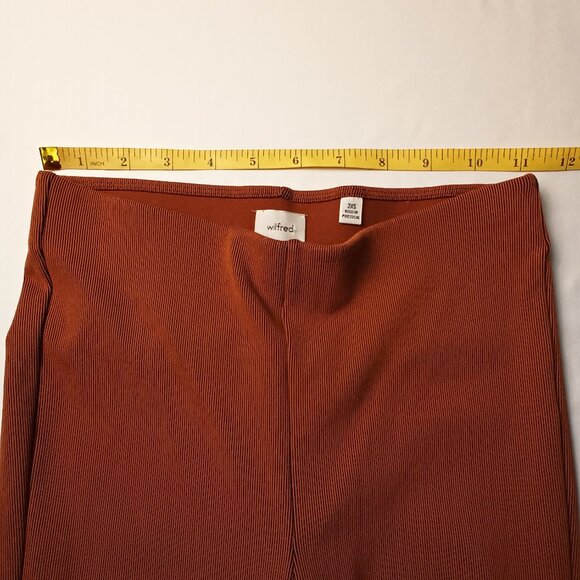 Aritzia Wilfred Flare Leggings Size 2XS Low Rise Burnt Orange Color - Picture 6 of 9